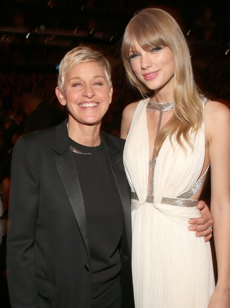 Taylor Swift and Ellen DeGeneres at the 2013 Gramm