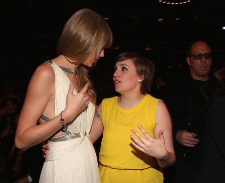 Taylor Swift and Lena Dunham at the 2013 Grammy Aw