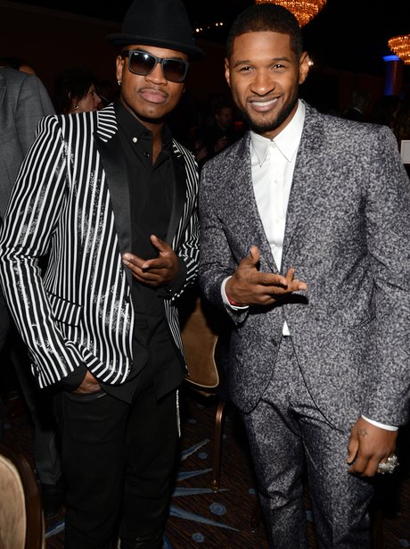 ne-yo with usher at grammys party