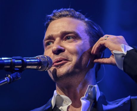 Justin Timberlake smiling at The Forum in London