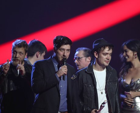 Mumford and Sons Brit Awards 2013 On Stage
