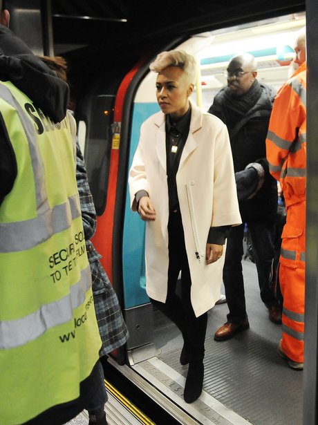Emeli Sande filming her new video on the tube