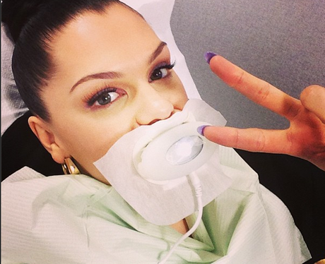 Jessie J at the dentists before the BRITs 2013