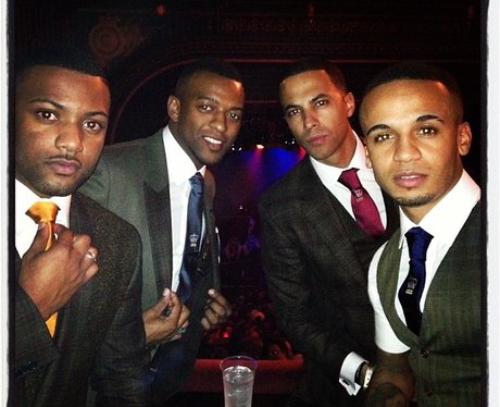 JLS wearing suits at Justin Timberlake's gig