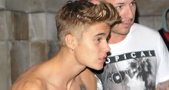 Justin Bieber topless in London