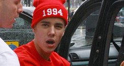 Justin Bieber leaving his hotel