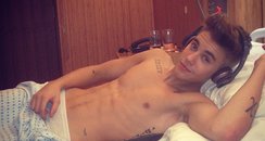 justin bieber in hospital bed