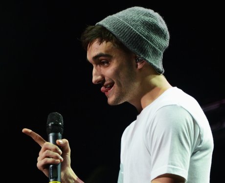 Tom Parker wearing a beanie hat