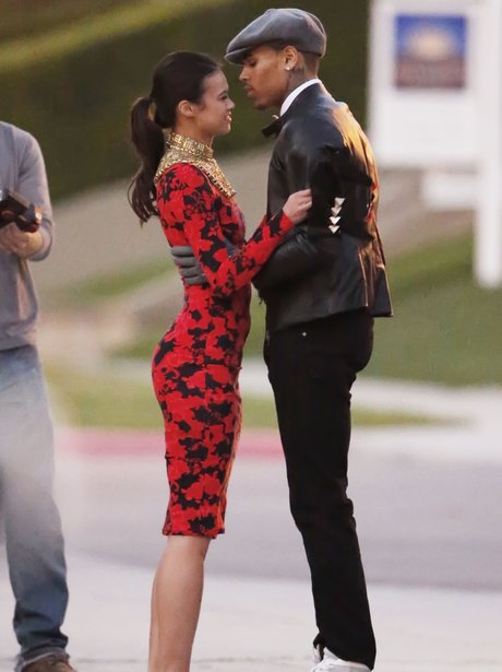 Chris Brown on set of his video shoot