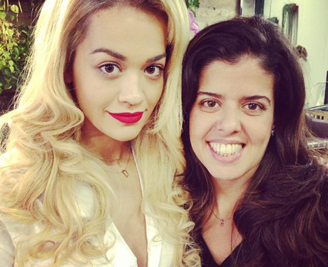 Rita Ora enjoying a new hair do