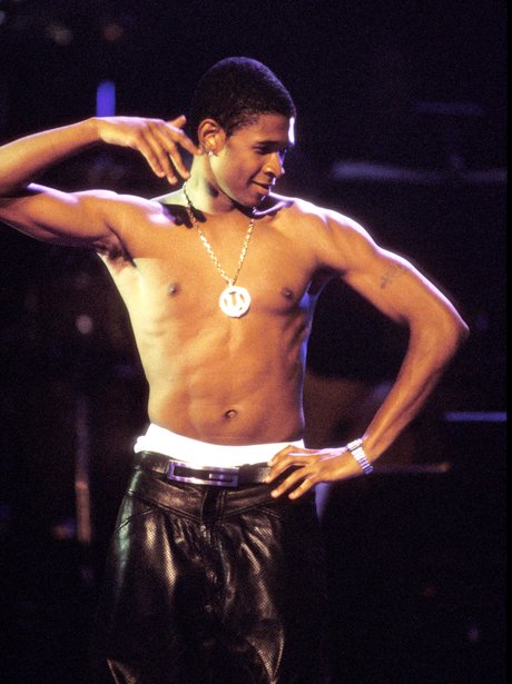 Usher with his top off