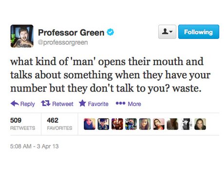Professor Green hits out on Twitter
