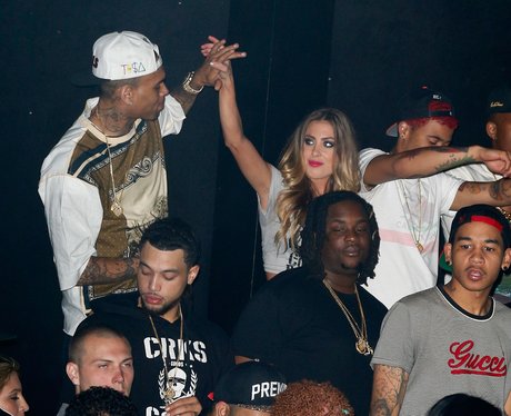 Chris Brown dancing on stage in Los Angeles