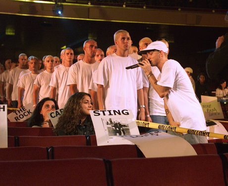 eminem with lookalikes of himself
