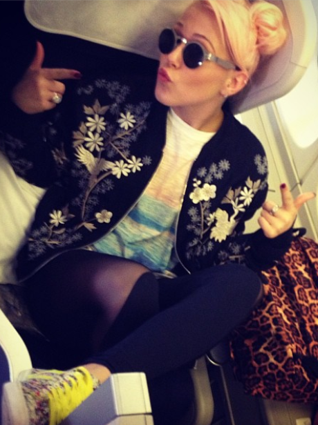 Amelia Lily on a private jet