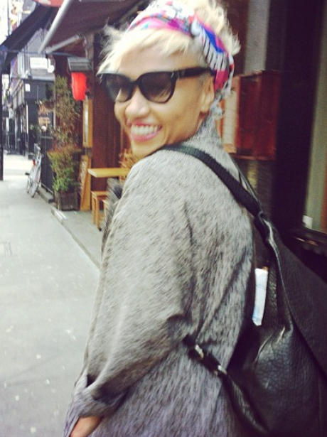Emeli Sande arrives back in London