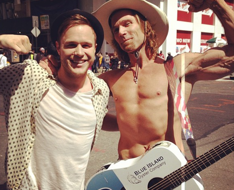 Olly Murs with a naked cowboy