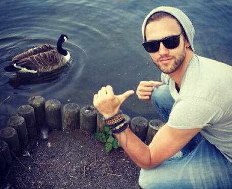 Andy Brown with a goose
