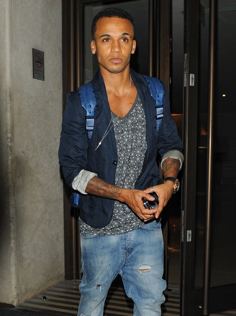 Aston Merrygold leaving the Mayfair hotel