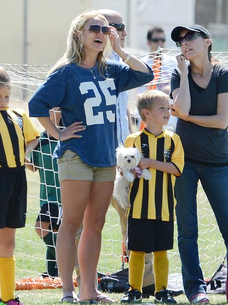 Britney Spears with her son and dog