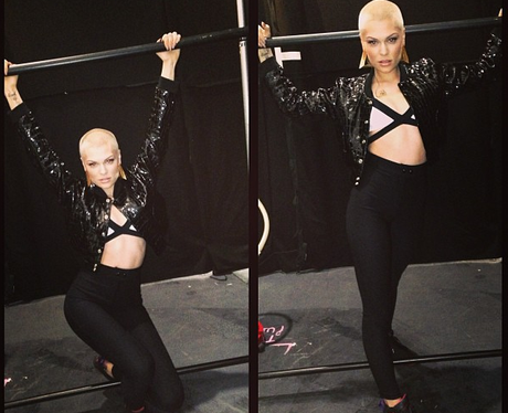 Jessie J practicing her dance moves