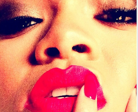 Rihanna Red Lips Instagram
