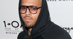Chris Brown wearing glasses