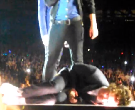 Harry Styles Hit By Shoe
