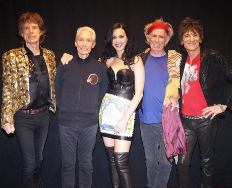 Katy Perry backstage with the Rolling Stones