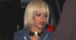 Rihanna with cropped blond hair