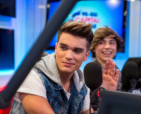 Union J's Josh and George in the studio.