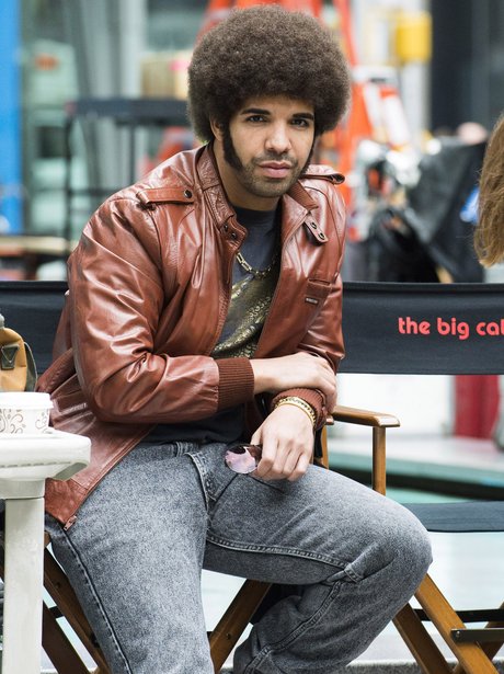 Drake while filming Anchorman