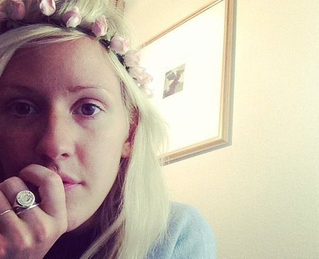 Ellie Gulding with flowers in her hair