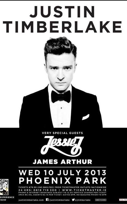 Justin Timberlake Dublin Gig Poster