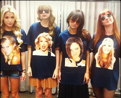 Taylor Swift and her friends in special t-shirts