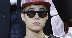 Justin Bieber Watching Basketball