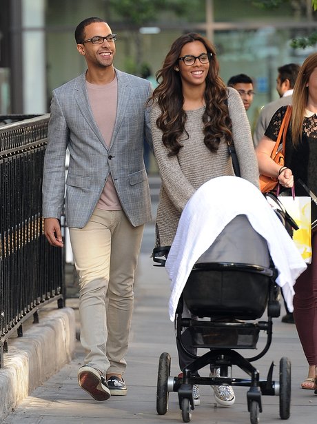 Rochelle Wiseman and Marvin Humes with their baby