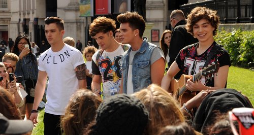 Union J perform in Leicster Square