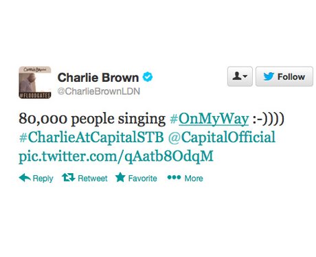 Charlie Brown tweets about Capital FM Summertime Ball 2013