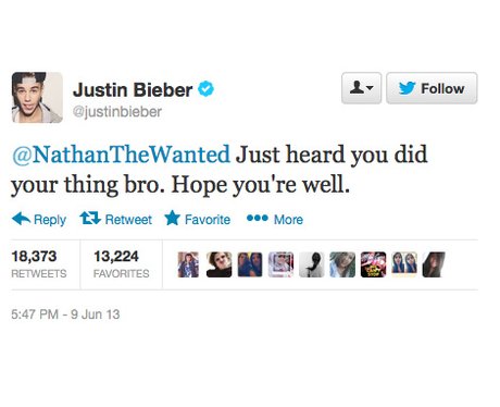 Justin Bieber tweets about Capital FM Summertime Ball 2013