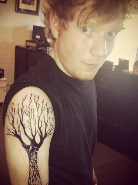 ed sheeran tree tattoo