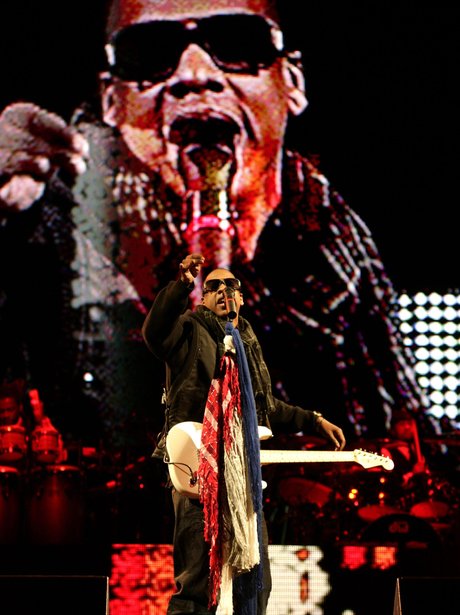 Jay-Z performs a headline set Glastonbury Festival