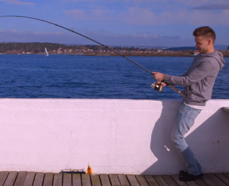 One Direction's Liam Payne with his fishing rod in This Is Us Trailer