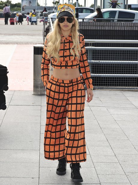 Rita Ora at Heathrow airport