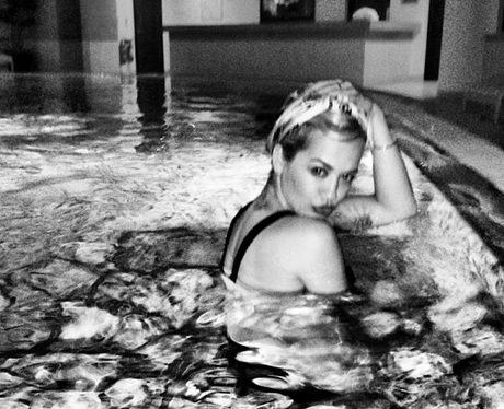 Rita Ora on the pool out in Malta