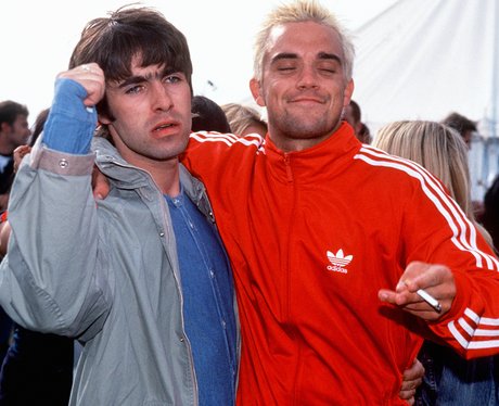 Robbie Williams and Liam Gallagher before their big fight