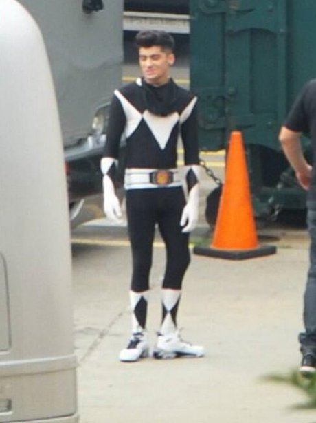 Zayn Malik dressed up in a Power Ranger outfit