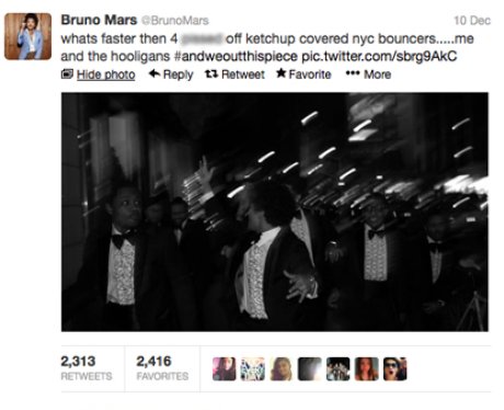 Bruno Mars tweet