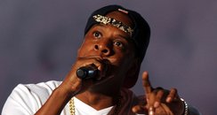 Jay-Z performs on stage