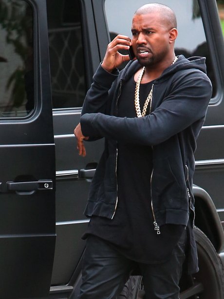 kanye West on the phone